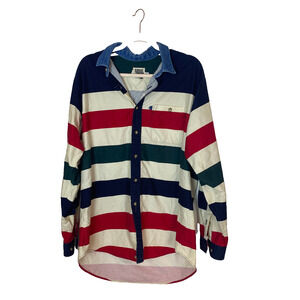 Vintage 90s Panhandle Slim Rough Stock Button Shirt Sz Large Striped Y2K Preppy